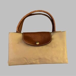Longchamp Tan and Brown Tote Bag